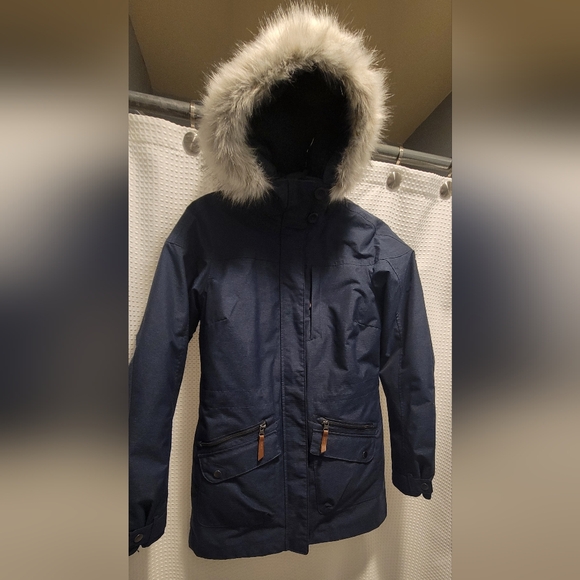 Columbia Hooded Winter Jacket, Women's size XS, Navy - Picture 1 of 7